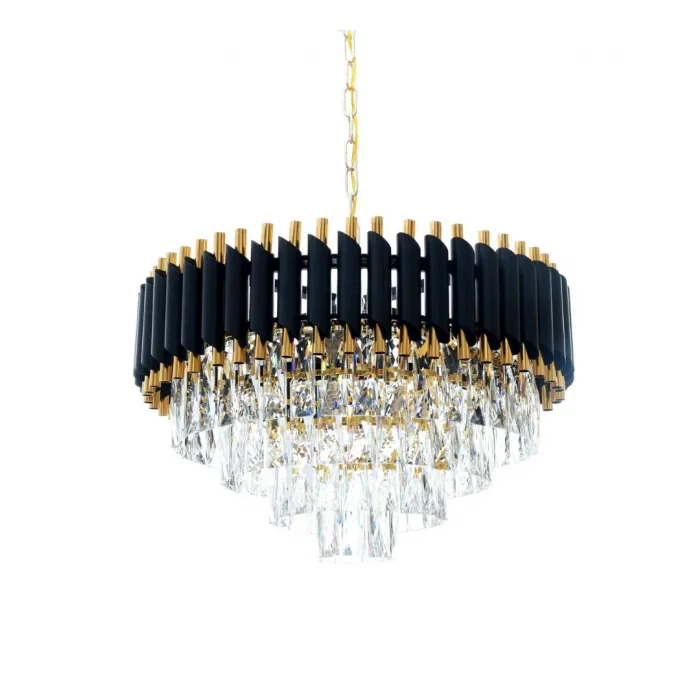 Хрустальная подвесная люстра Lumina Deco Funneli LDP 6003-550 BK+F.GD от ImperiumLoft